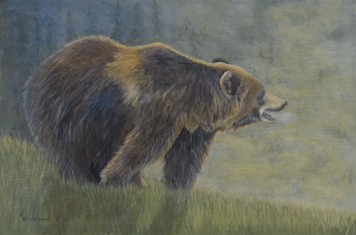 Painting Mountain Man (Grizzly) by Patricia Mansell